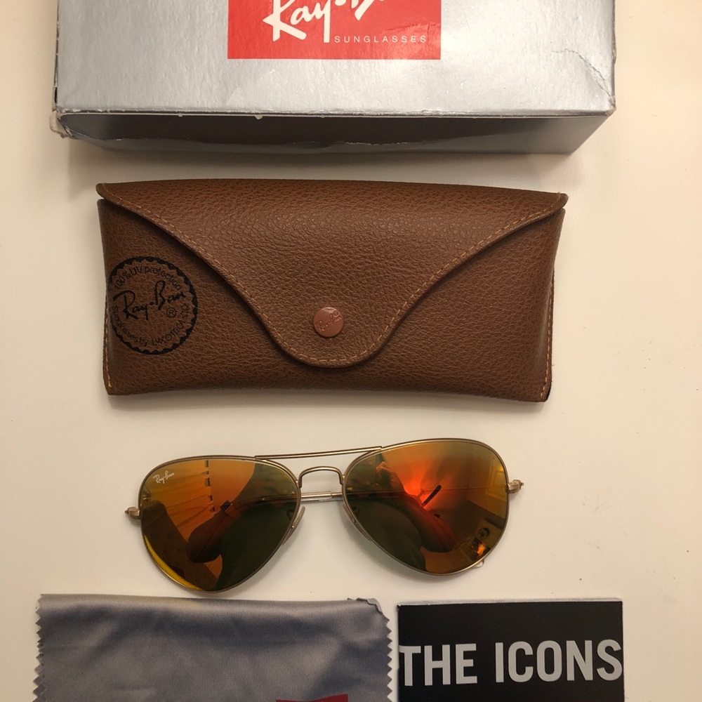 Ray-Ban orange aviators NEW